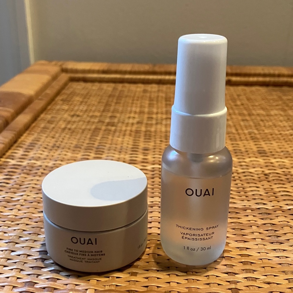 OUAI Treatment Masque Fine to Thin Hair & Thickening Spray Travel Set New
